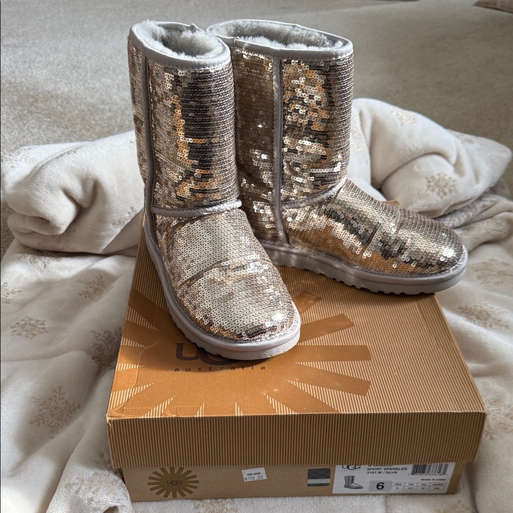 UGG Gold Sequin Winter Boots